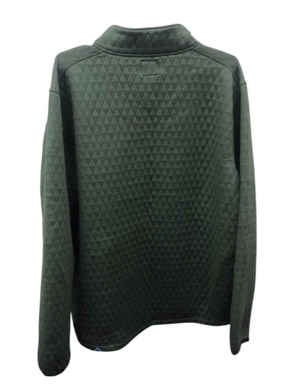 J.Crew Pullover Men Quilted Authentic Fleece Quarter Zip Green Outdoor XXL